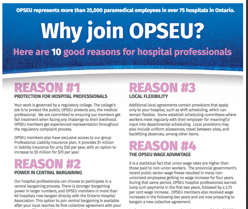Why join OPSEU? poster