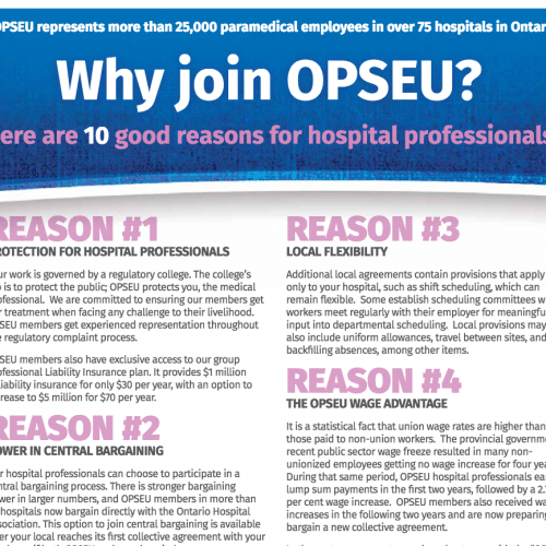 Why join OPSEU? poster