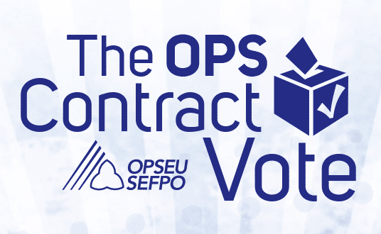 The OPS Contract Vote. Illustration of a ballot box