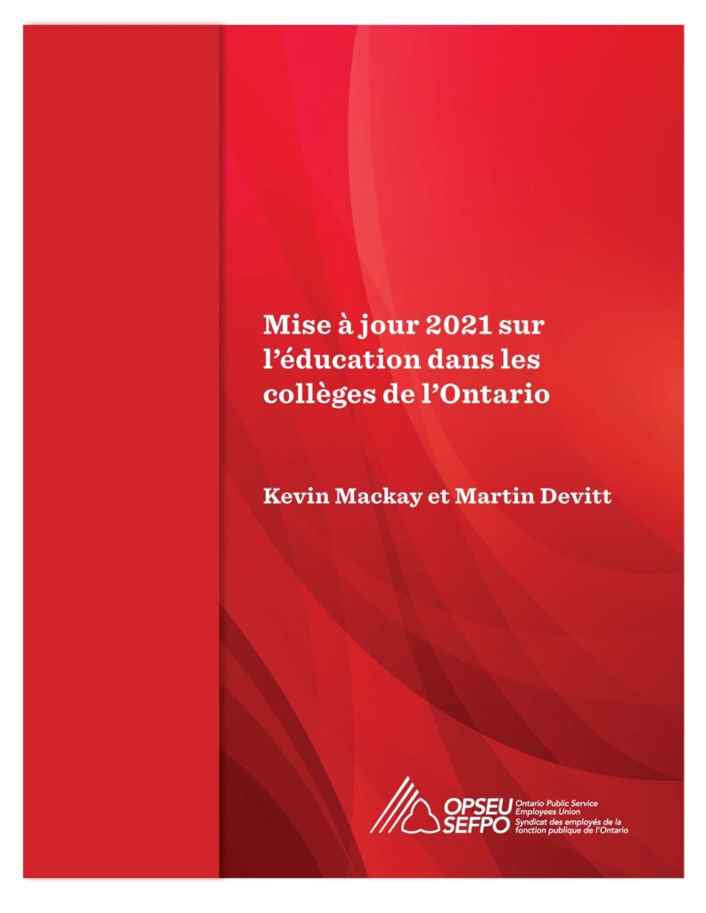 Mise a jour 2021 sur l'education dans les colleges de l'Ontario. Kevin Mackay et Martin Devitt