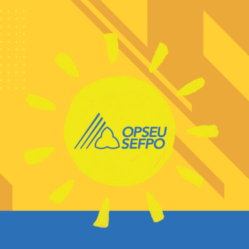 OPSEU/SEFPO logo in a child's drawing of the sun