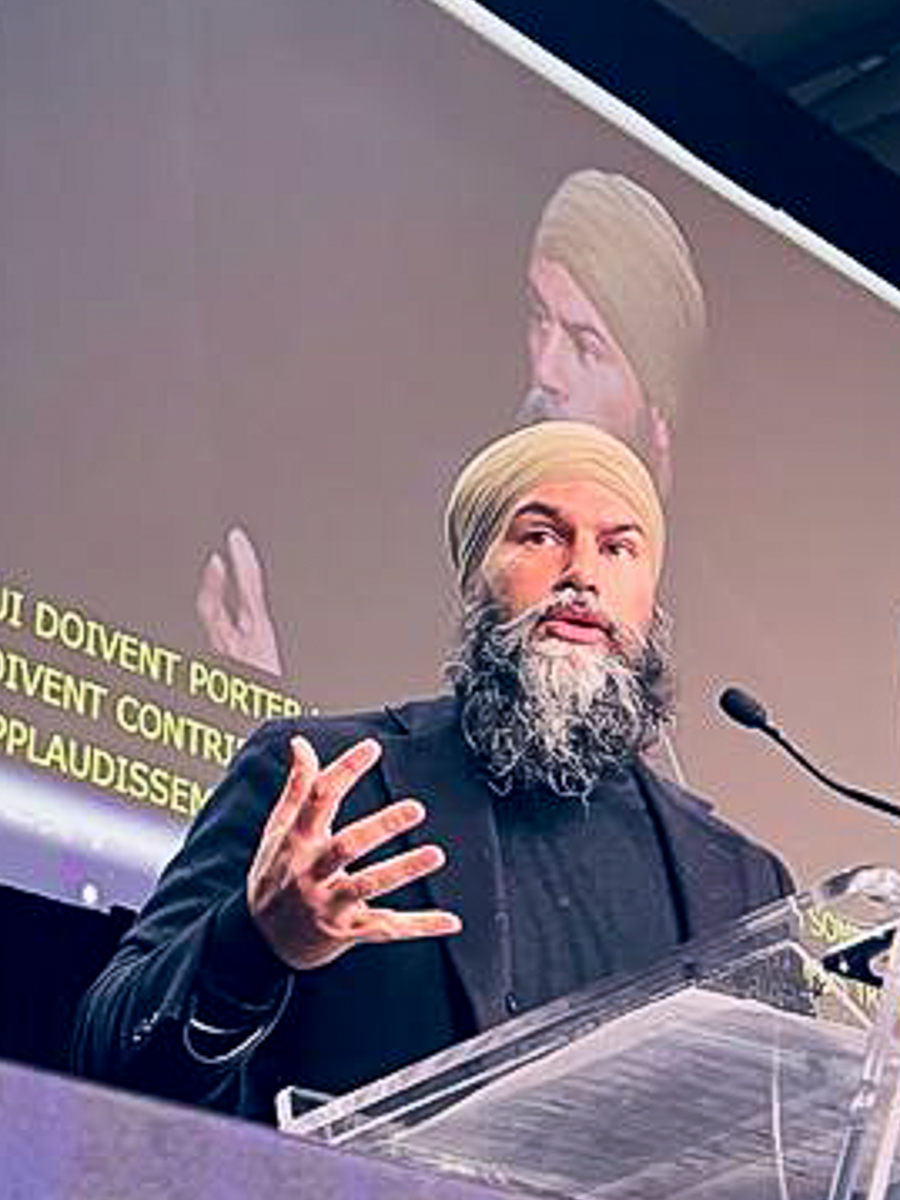 Federal NDP leader Jagmeet Singh addresses OPSEU/SEFPO Convention 2023.