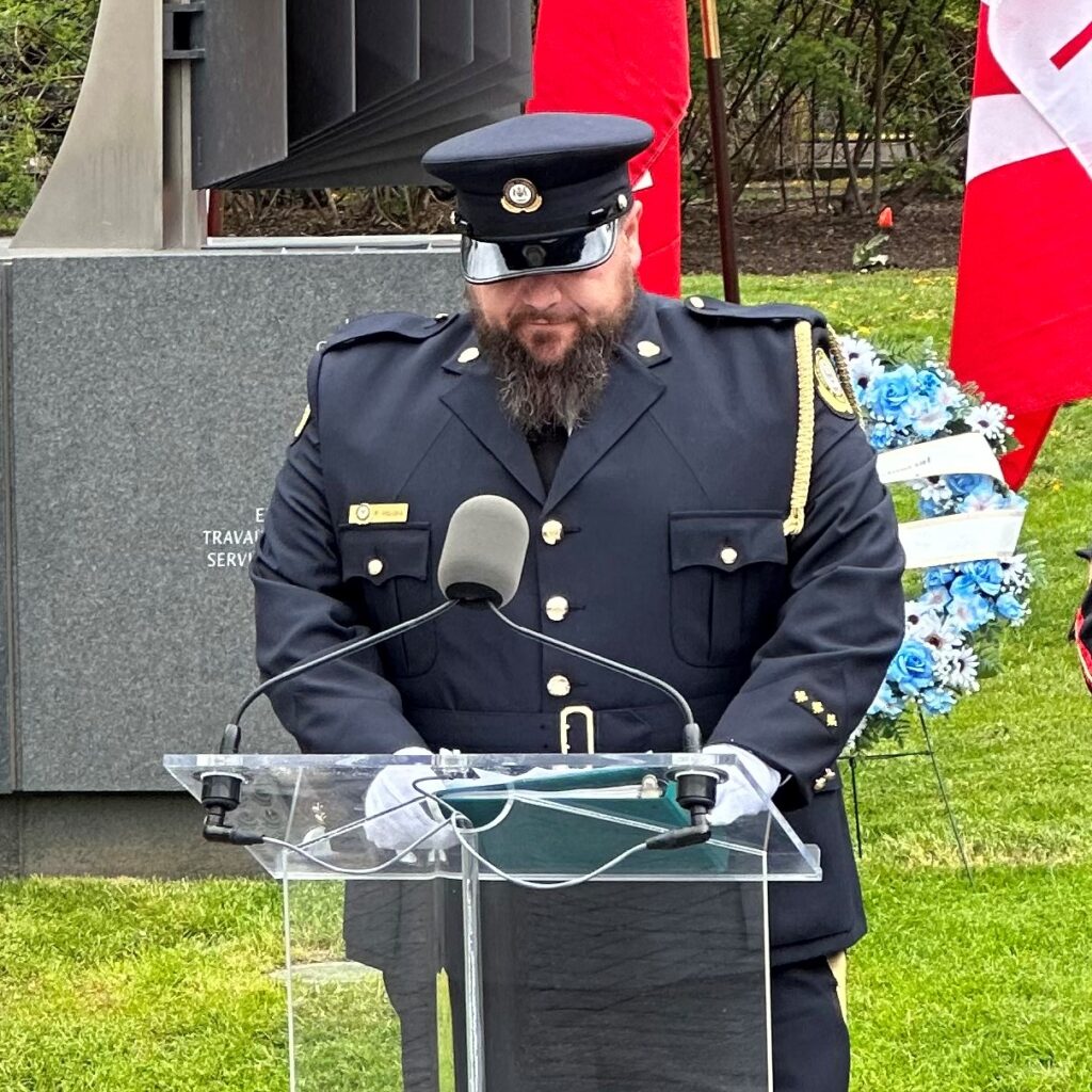 Peter Figliola addresses the Correctional Services Ceremony of Remembrance 2023