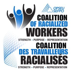 Bilingual logo: Coalition of Racialized Workers/Coalition des Travailleurs Racialises