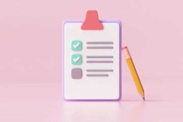 Checklist and pencil